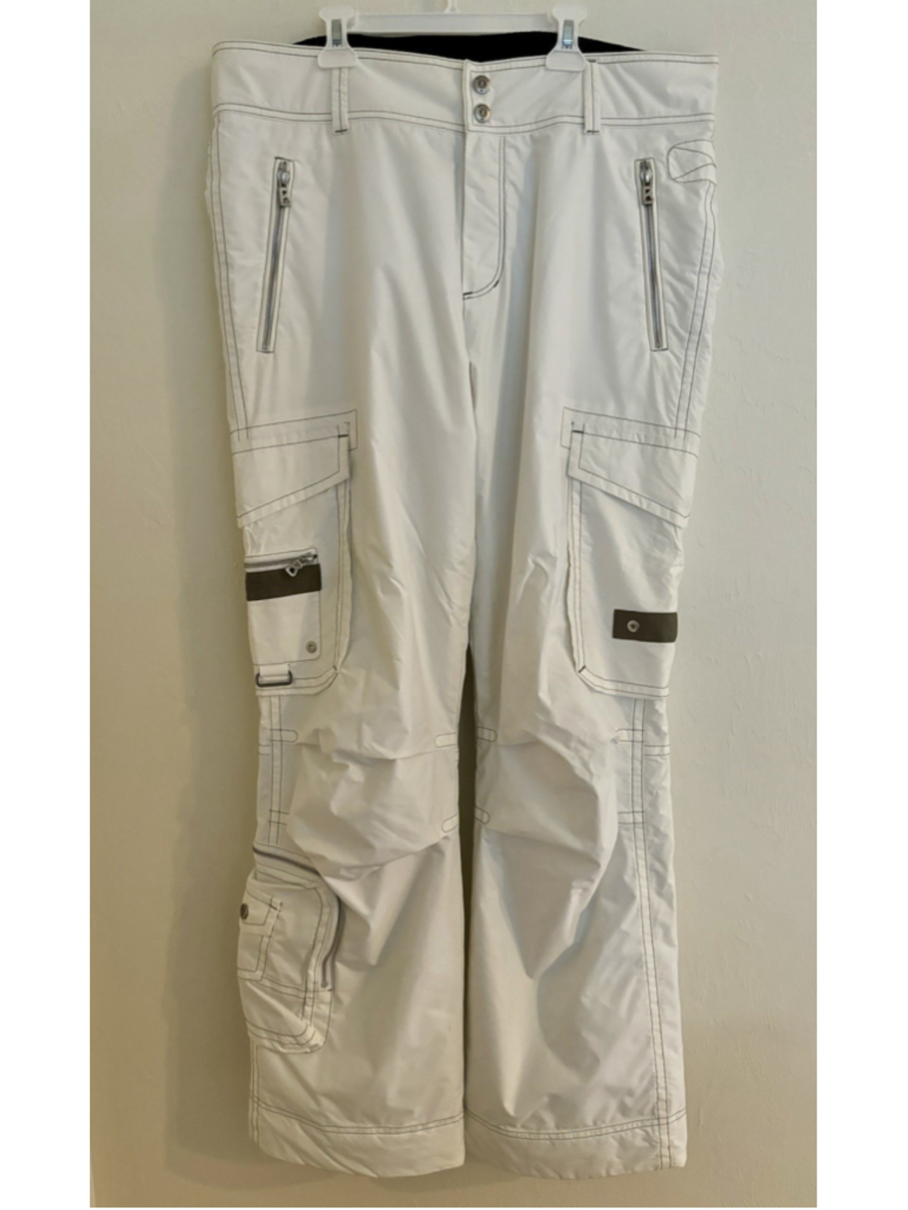 Vintage Bogner Ski Pants White Insulated Water Resistant Zip Snow Men’s 38 Long